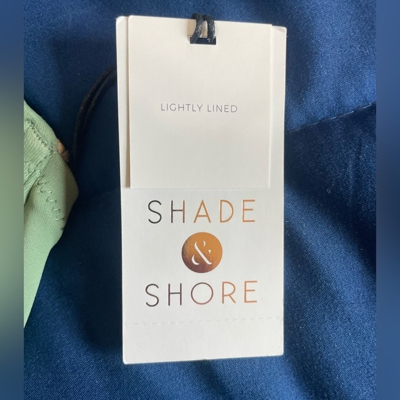 Shade & Shore Women's Lightly Lined Ruffle Bikini Top Green Size 36D - Picture 3 of 6